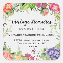 Woodland boho Floral Business oder Personal Craft Quadratischer Aufkleber