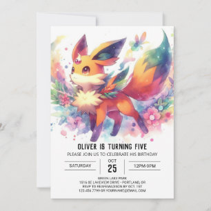 Woodland Boho Fox Birthday Einladung
