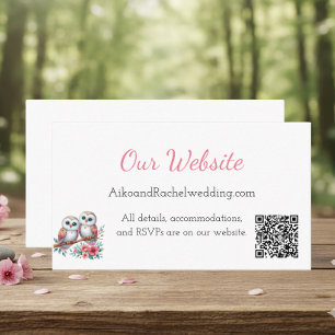 Woodland-Boho-Rustikale-Eulen-Hochzeitswebsite Begleitkarte