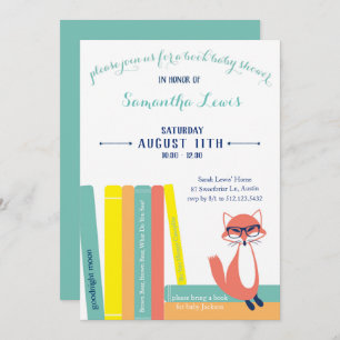 Woodland Book Baby Shower Einladung