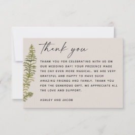 Woodland Botanical Wedding | Elegant Forest Fern Dankeskarte