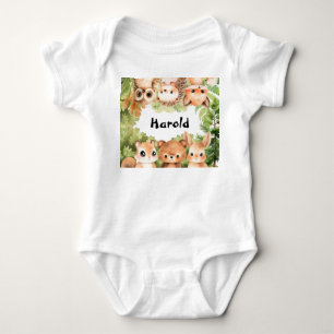 Woodland Boy Baby Dusche Baby Strampler