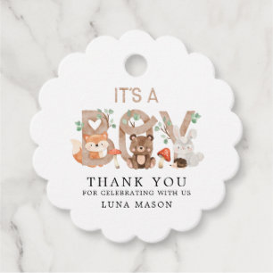 Woodland Boy Baby Dusche Geschenkanhänger