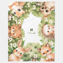 Woodland Boy Baby Dusche Milestone