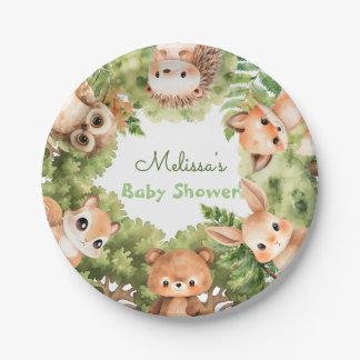 Woodland Boy Baby Dusche Pappteller