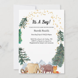 Woodland Boy Baby Shower Einladung