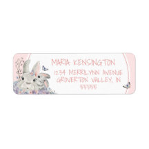 Woodland Bunnies Floral Pink Girl Baby Shower