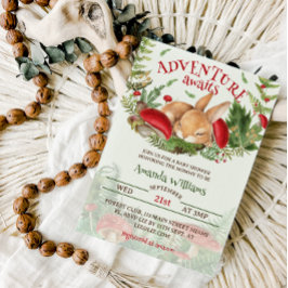 Woodland Bunny Baby Dusche Einladung