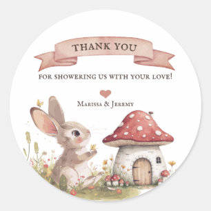 Woodland Bunny Baby Dusche Vielen Dank Sticker