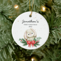 Woodland Bunny Baby's First Christmas