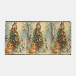Woodland bunny christmas cozy festive winter schreibtischunterlage