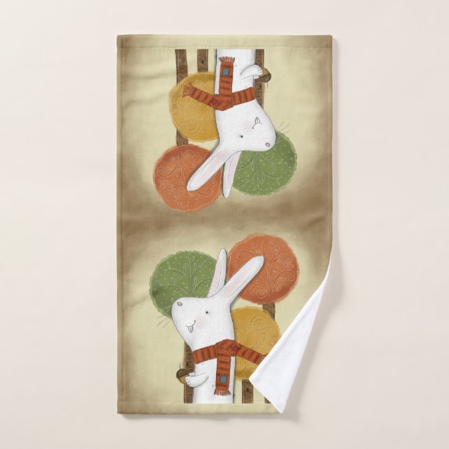 Woodland Bunny mit Acorn Badhandtuch Set (Handtuch)