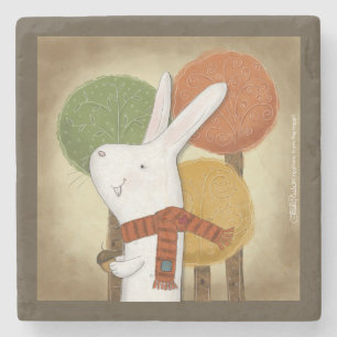 Woodland Bunny mit Acorn Steinuntersetzer