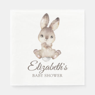 Woodland Bunny Rabbit Babydusche für Jungen oder M Serviette