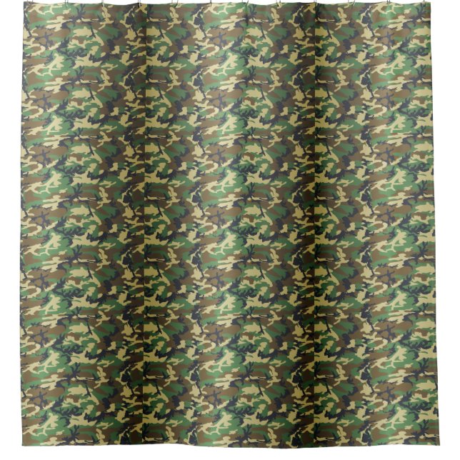 Woodland Camouflage Camouflage Muster Duschvorhang (Vorderseite)