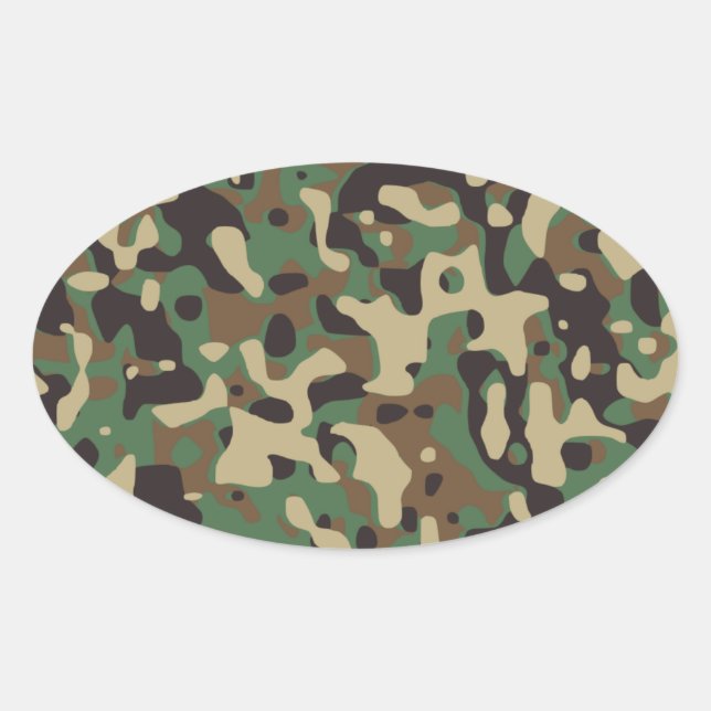 Woodland Camouflage Ovaler Aufkleber (Vorderseite)