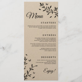 Woodland Charm Hochzeitmenü Menükarte