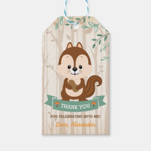 Woodland Chipmunk Forest Birthday Baby Dusche Geschenkanhänger