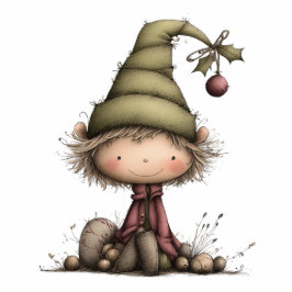  Woodland Christmas Elf Freistehende Fotoskulptur