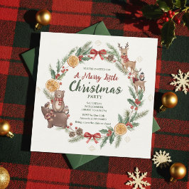 Woodland Christmas Wreath Party Invitation Einladung