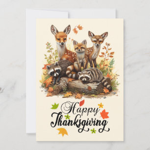 Woodland Creats Carte de voeux Thanksgiving