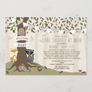 Woodland Creature Social Distance Baby Dusche Einladung