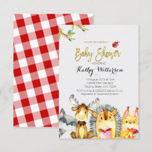 Woodland Creatures Baby Shooter - Boy Card Einladung