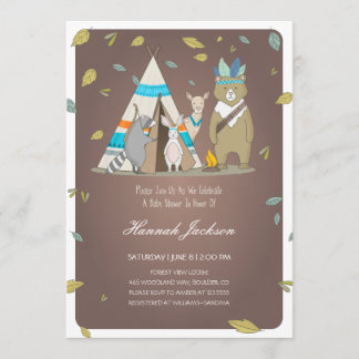 Woodland Creatures Baby Shower Einladung