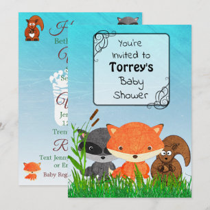 Woodland Creatures Baby Shower Einladung