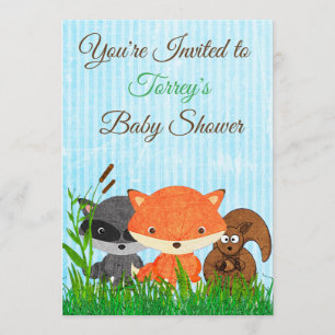 Woodland Creatures Baby Shower Einladung