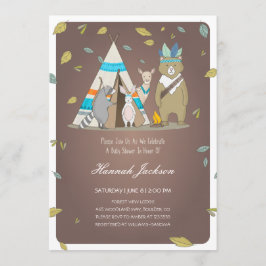 Woodland Créatures Baby shower Invitation