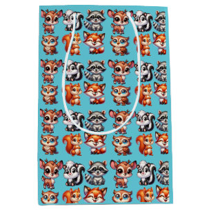 Woodland Creatures Boy's Baby Shower Mittlere Geschenktüte