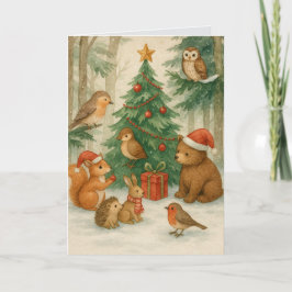 Woodland Creatures Custom Christmas Karte