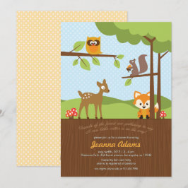 Woodland Critters Kinderdusche Einladung