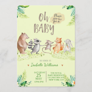 Woodland Dancing Friends Kinderdusche Einladung