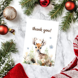 Woodland Deer Animal Baby Dusche Dankeskarte