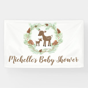 Woodland Deer Baby Dusche Custom Indoor Banner