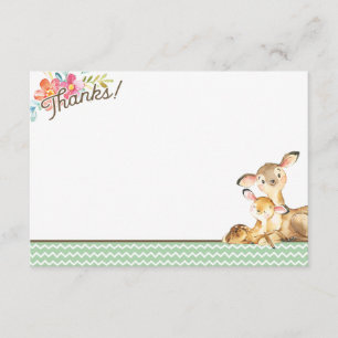 Woodland Deer Baby Dusche Danke Karte