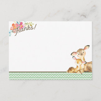 Woodland Deer Baby Dusche Danke Karte