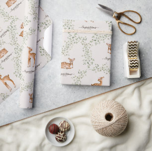 Woodland Deer Baby Dusche Geschenkpapier
