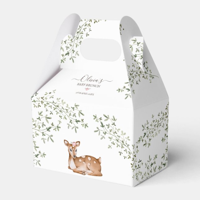 Woodland Deer Baby Dusche Geschenkschachtel (Vorderseite)