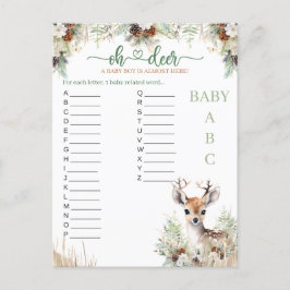 Woodland Deer Baby Shooter Boy Game Postkarte