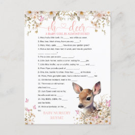 Woodland Deer Baby Showspiel Postkarte