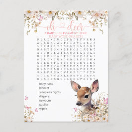 Woodland Deer Baby Showspiel Postkarte
