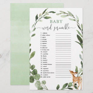 Woodland Deer Baby Wortschatz Ramming Baby Dusche