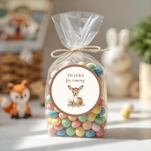 Woodland Deer Birthday Rustikaler Dank für das Kom Runder Aufkleber