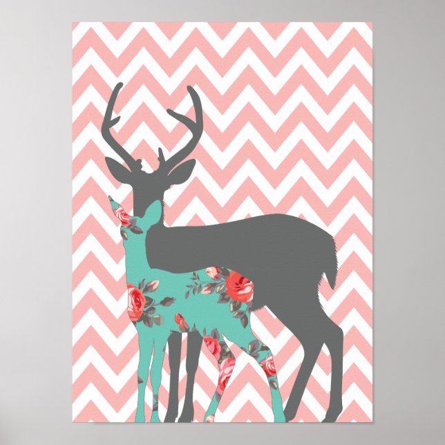 Woodland Deer Children's Bedroom Poster - 12 x 16 (Vorne)