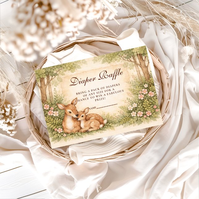 Woodland Deer Diapper Raffle Begleitkarte (Von Creator hochgeladen)