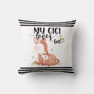 Woodland Deer Doe and Baby Fawn My Gigi Lieben Kissen