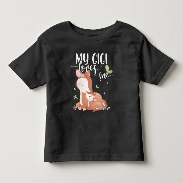 Woodland Deer Doe and Baby Fawn My Gigi Lieben Kleinkind T-shirt (Vorderseite)